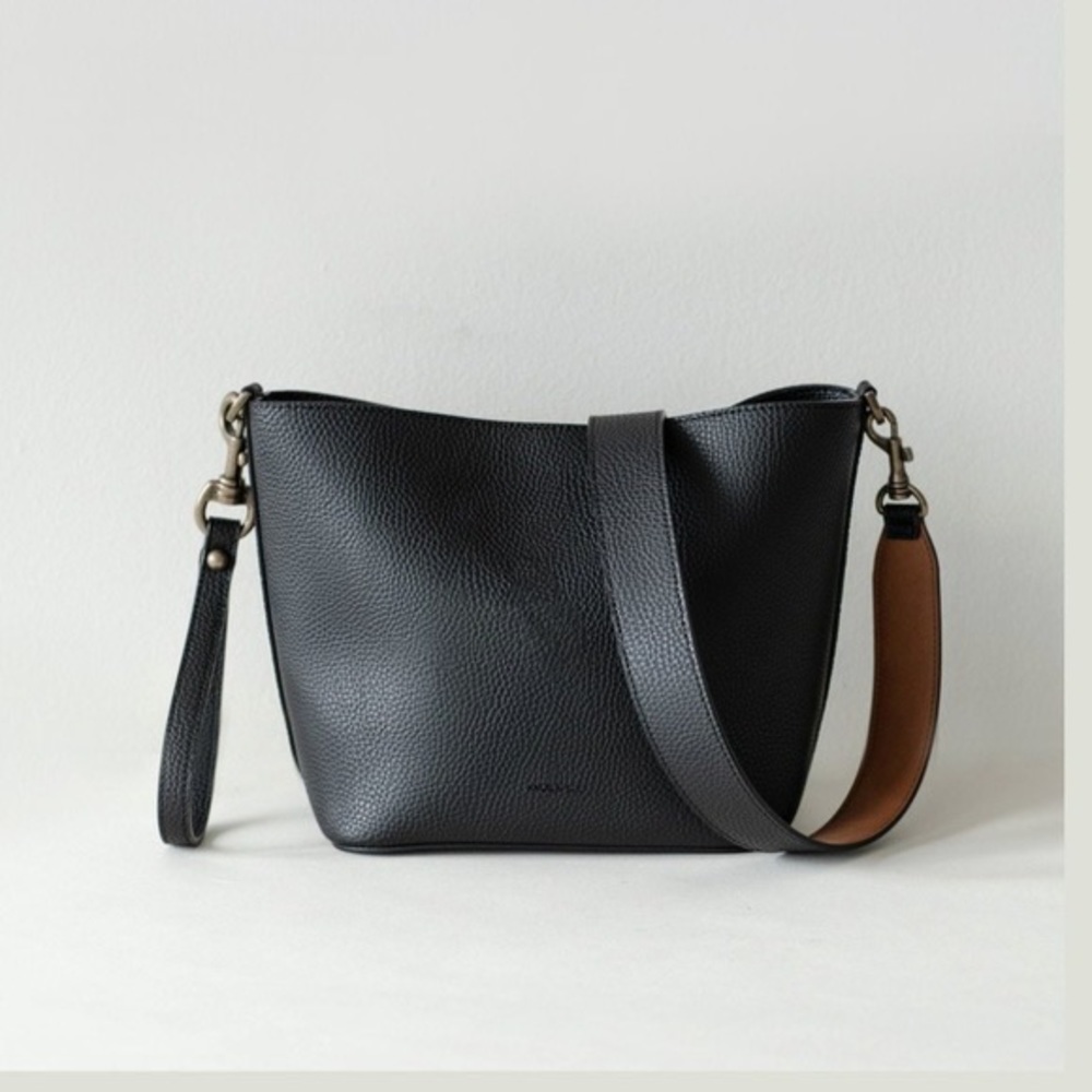 Angela Roi, Angelou mini bucket bag in black